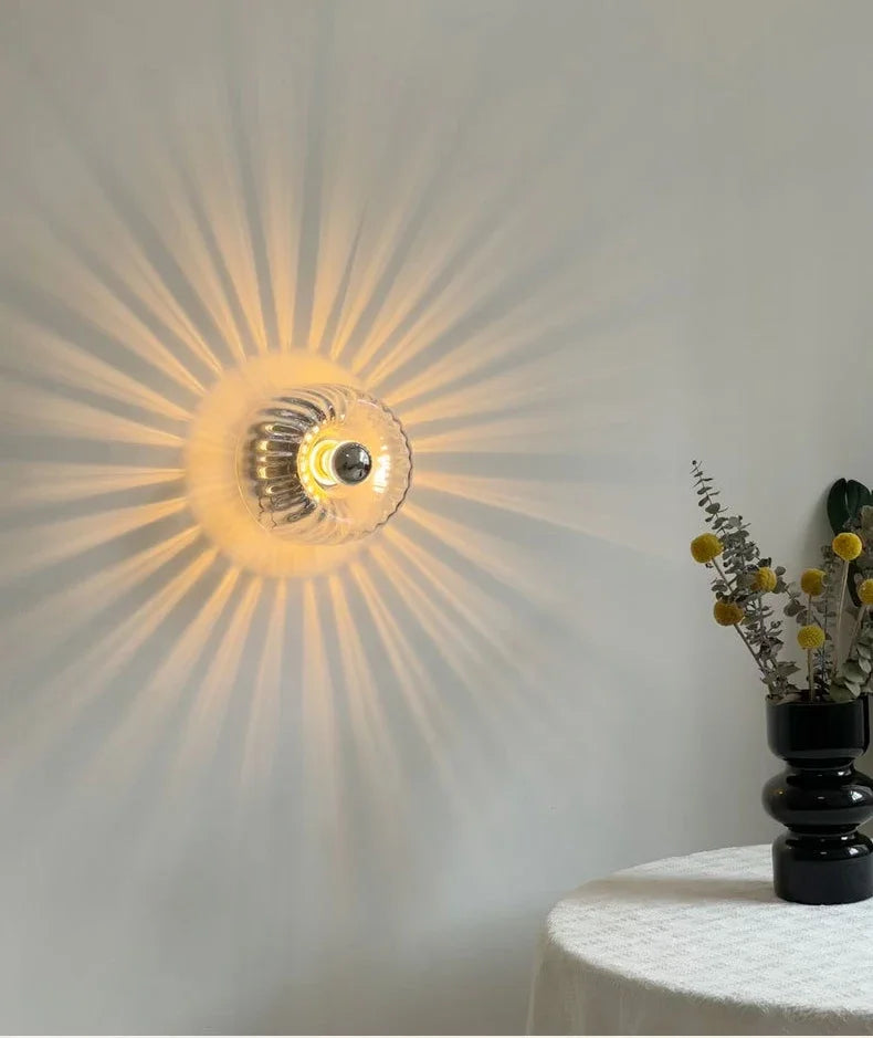 Nordic Bauhaus Glass Round LED Wall Light 1-Light