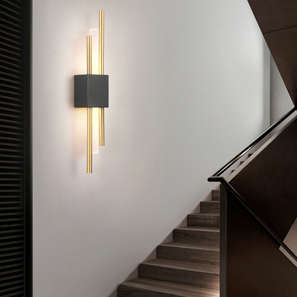 NordicGlanz: Black LED Wall Light Modern – Luxurious Design with Gold for Living & Dining Rooms