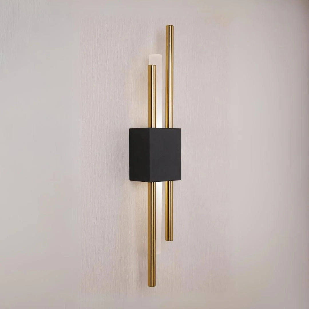 NordicGlanz: Black LED Wall Light Modern – Luxurious Design with Gold for Living & Dining Rooms