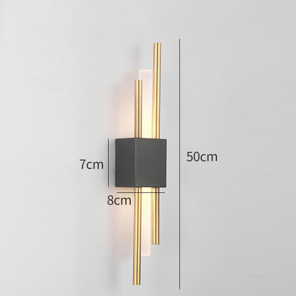 NordicGlanz: Black LED Wall Light Modern – Luxurious Design with Gold for Living & Dining Rooms