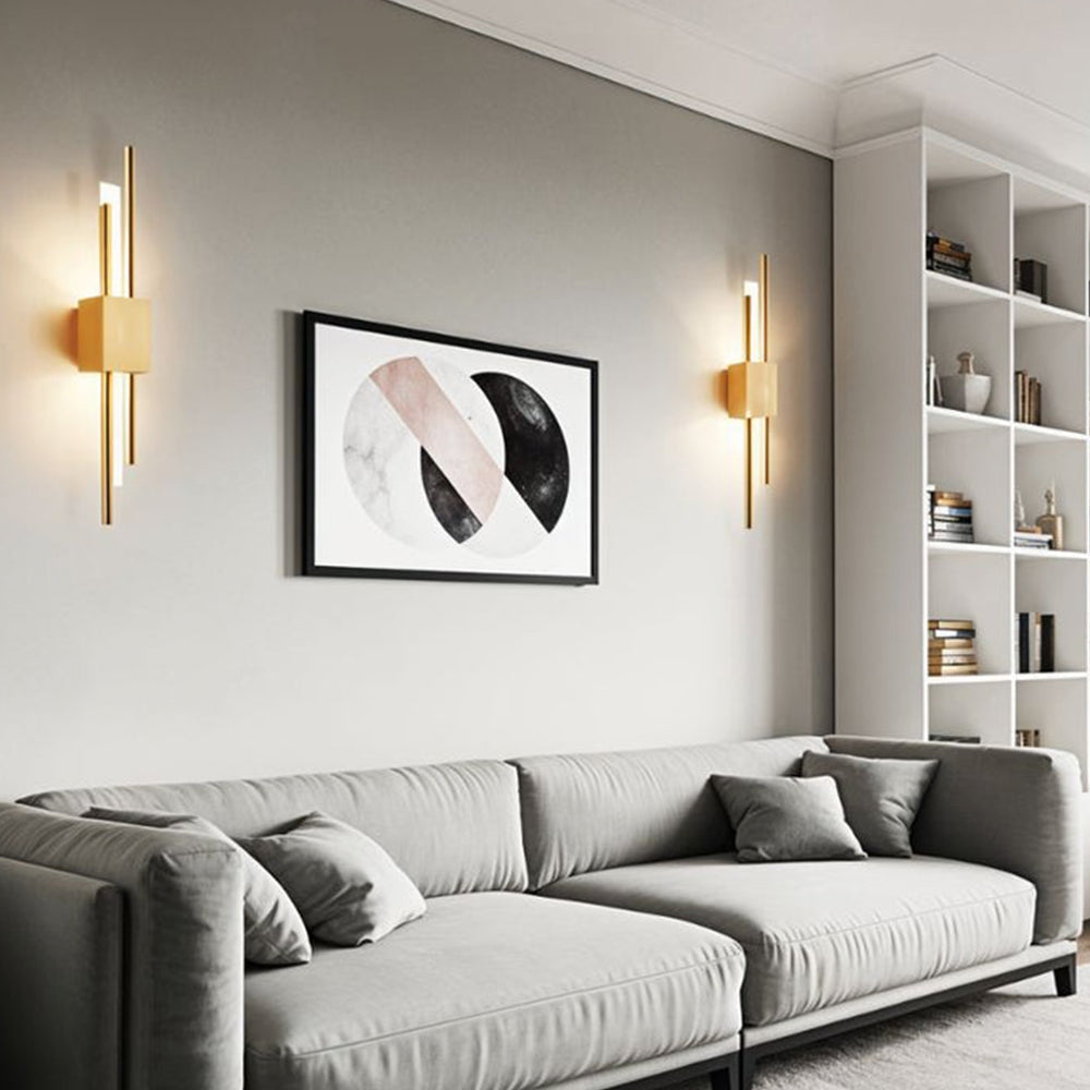 NordicGlanz: Black LED Wall Light Modern – Luxurious Design with Gold for Living & Dining Rooms