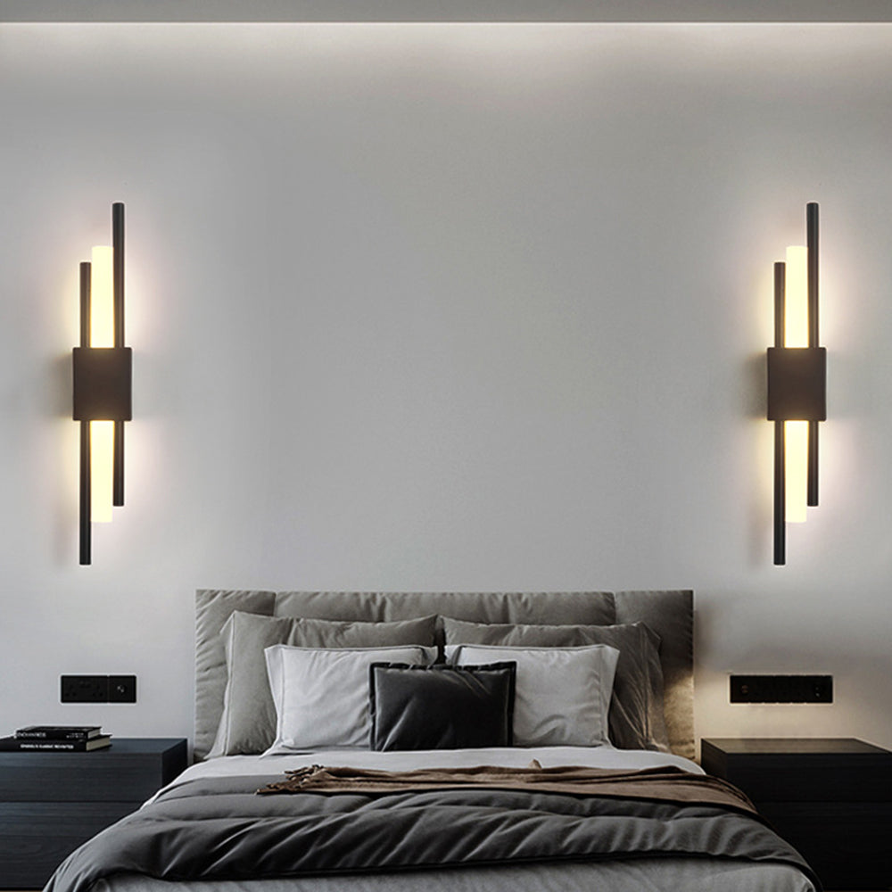 NordicGlanz: Black LED Wall Light Modern – Luxurious Design with Gold for Living & Dining Rooms