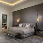 NordicGlanz: Black LED Wall Light Modern – Luxurious Design with Gold for Living & Dining Rooms
