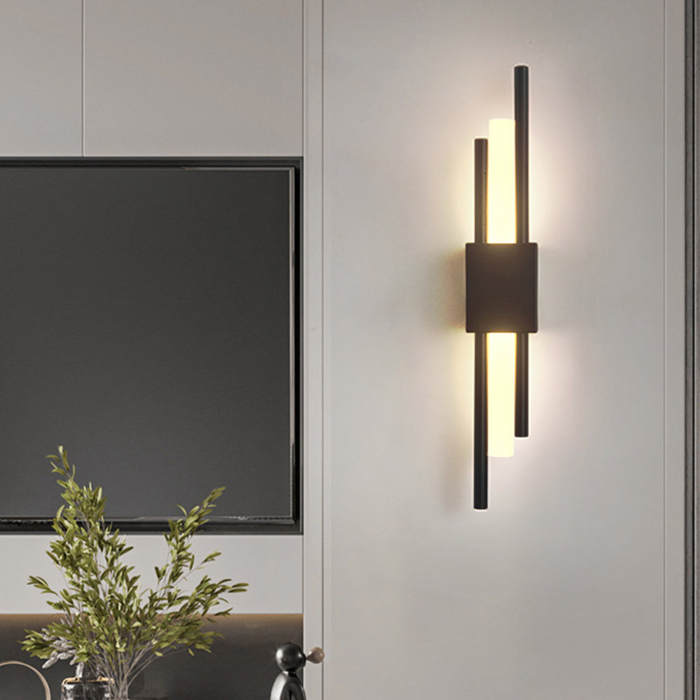 NordicGlanz: Black LED Wall Light Modern – Luxurious Design with Gold for Living & Dining Rooms