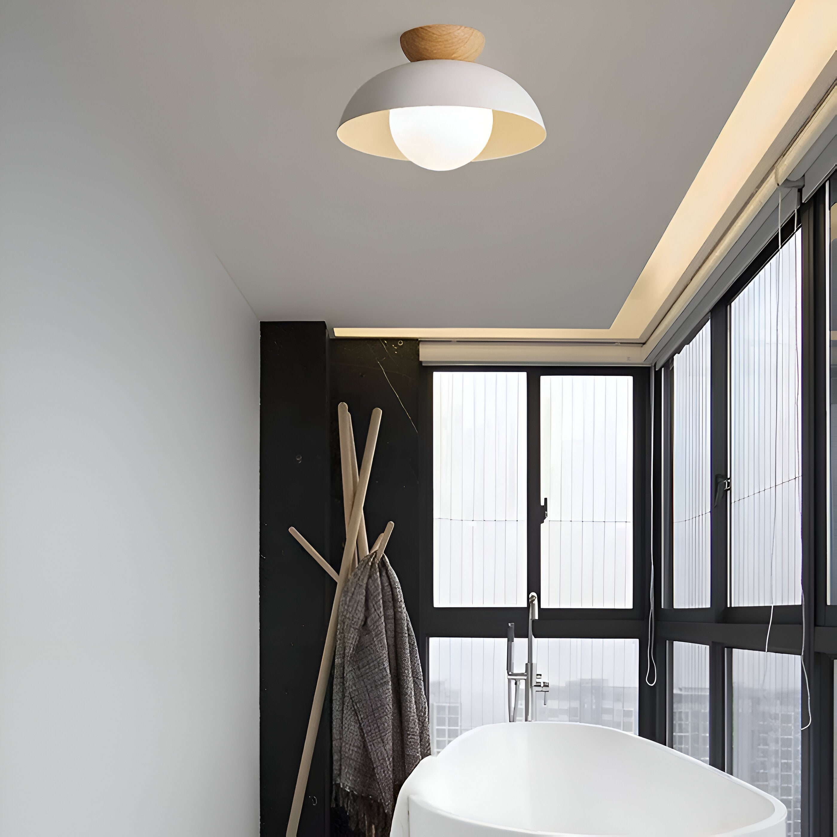 Modern Minimalist Glass Dome LED Ceiling Light 1-Light