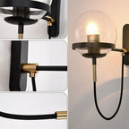 Bello Wandlamp | Retro Glazen Bol met Industrieel Ontwerp