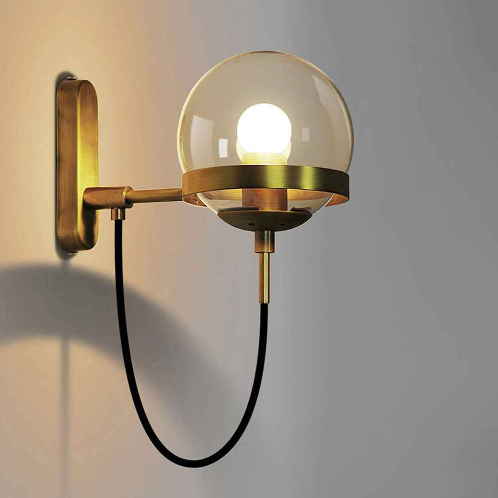Bello Wandlamp | Retro Glazen Bol met Industrieel Ontwerp