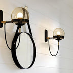 Bello Wandlamp | Retro Glazen Bol met Industrieel Ontwerp