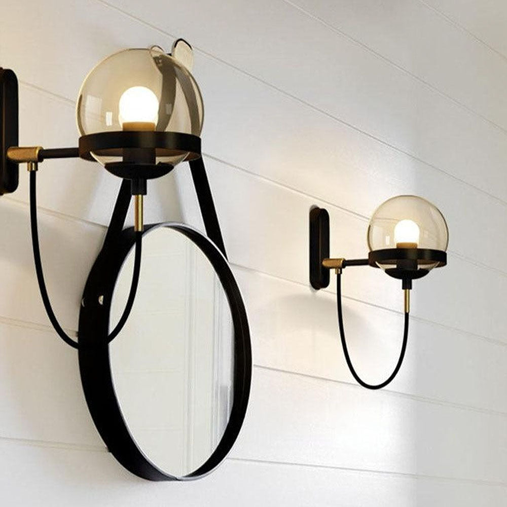 Bello Wandlamp | Retro Glazen Bol met Industrieel Ontwerp