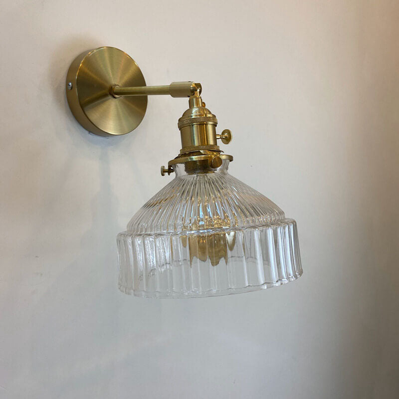 Wall Sconce Glass Brass E26 Hardwired Dome Indoor Decorative Light Fixture