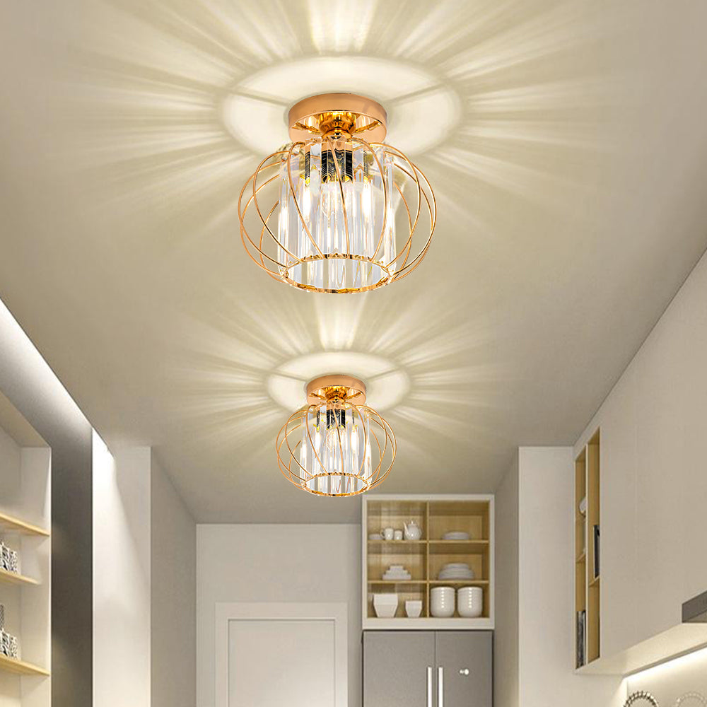 Dante Plafondlamp | Open Design met Glas & Metaal, Zwart of Goud