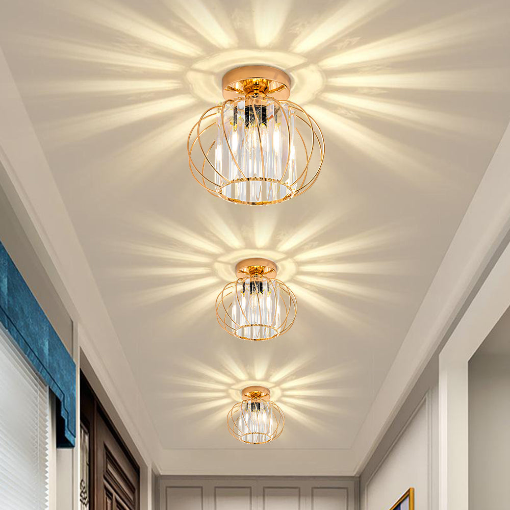 Dante Plafondlamp | Open Design met Glas & Metaal, Zwart of Goud