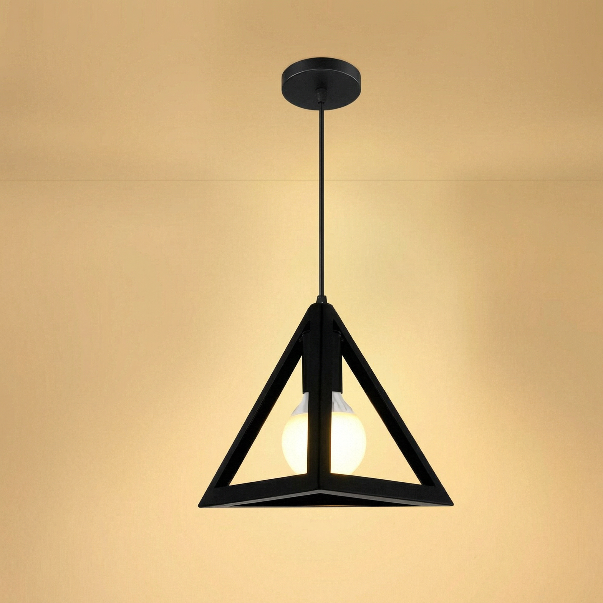 Pendant Light Iron Triangle Open Frame Ceiling Mounted