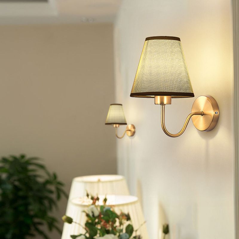 Fabric Wall Lamp Iron Frame E27 Hardwired Indoor Wall Light