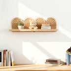 NordischBogen: Wall Shelf Wood – decorative, floating & hanging in minimalist arch design for living room & bedroom