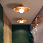 NordischPur: Round Wooden Ceiling Light Minimalistic – Stylish & Bright for Hallway & Dining Room