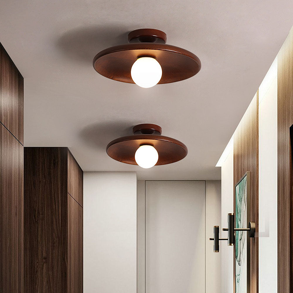 NordischPur: Round Wooden Ceiling Light Minimalistic – Stylish & Bright for Hallway & Dining Room
