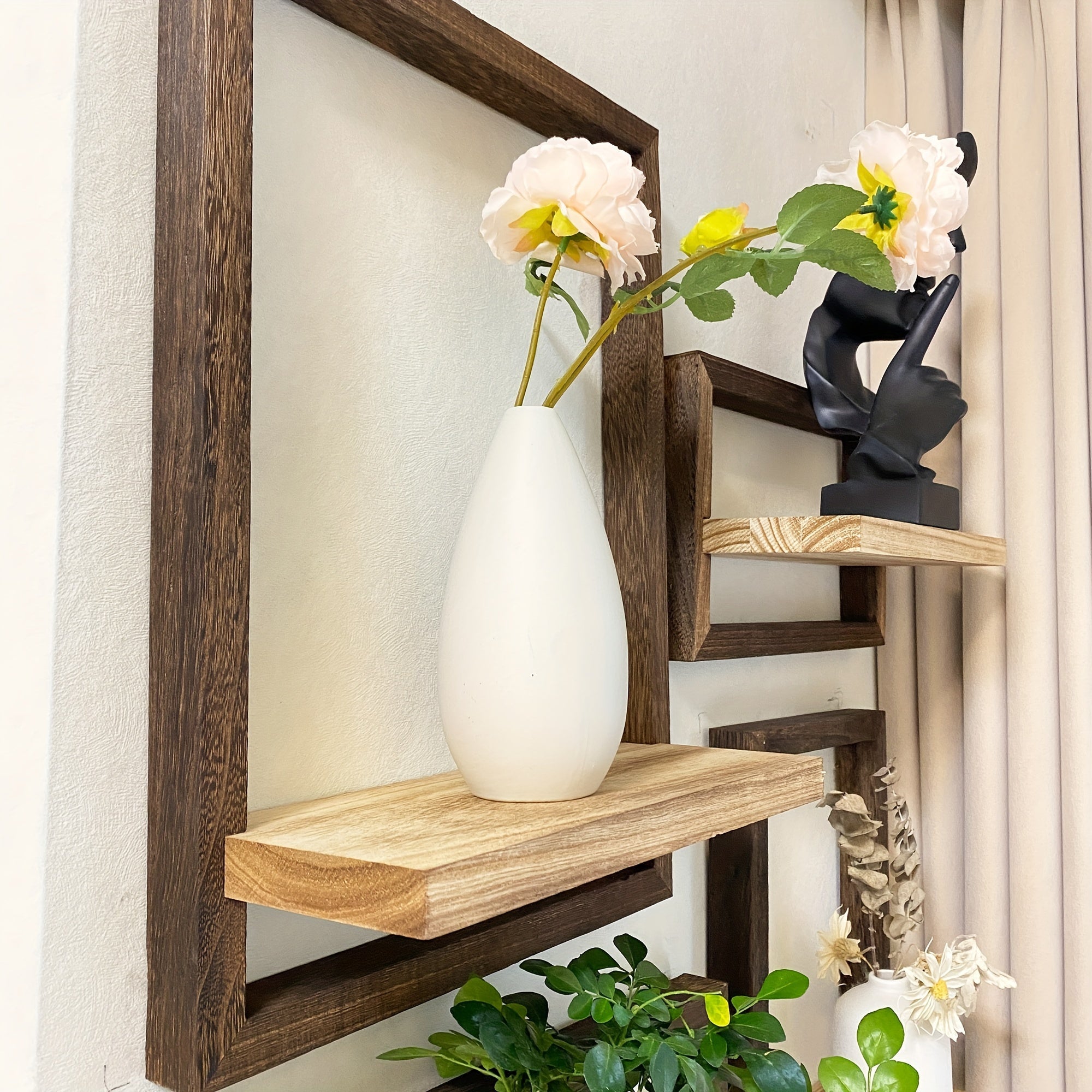 NordischerForm: Modern Wall Shelves – Set of 4, Multifunctional & Floating for Books, Plants & Photos in the Living Room