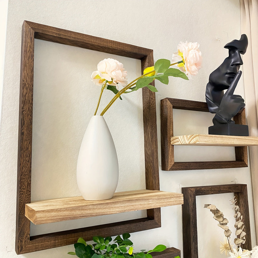 NordischerForm: Modern Wall Shelves – Set of 4, Multifunctional & Floating for Books, Plants & Photos in the Living Room