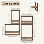 NordischerForm: Modern Wall Shelves – Set of 4, Multifunctional & Floating for Books, Plants & Photos in the Living Room