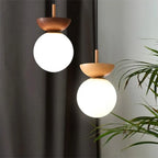 Nordiva: Pendant Light Made of Metal & Glass with Wood Look – for Scandinavian Living Spaces & Offices