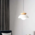 Nordiva: Pendant Light Made of Metal & Glass with Wood Look – for Scandinavian Living Spaces & Offices