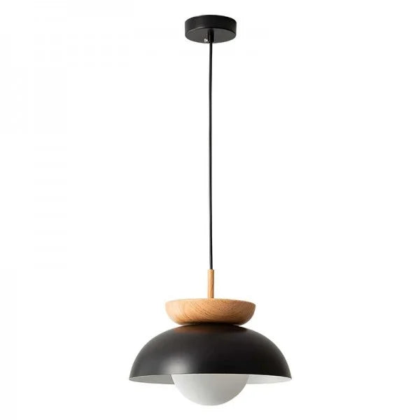 Nordiva: Pendant Light Made of Metal & Glass with Wood Look – for Scandinavian Living Spaces & Offices