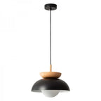 Nordiva: Pendant Light Made of Metal & Glass with Wood Look – for Scandinavian Living Spaces & Offices