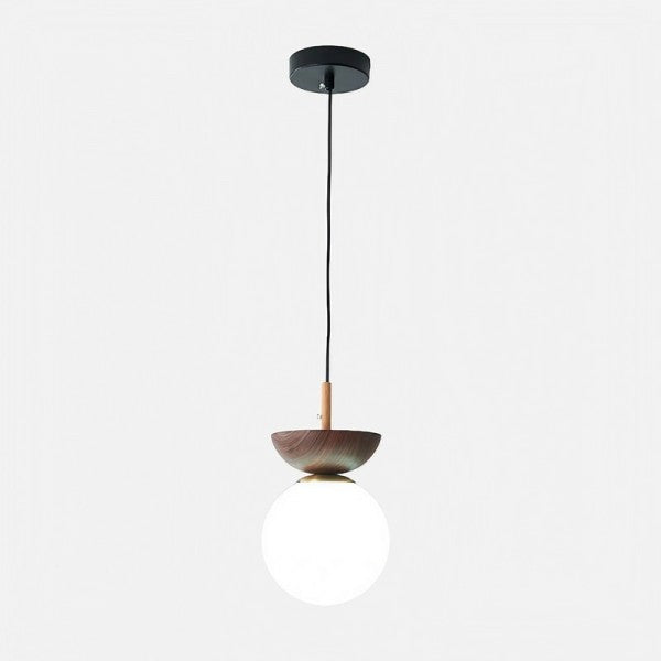 Nordiva: Pendant Light Made of Metal & Glass with Wood Look – for Scandinavian Living Spaces & Offices