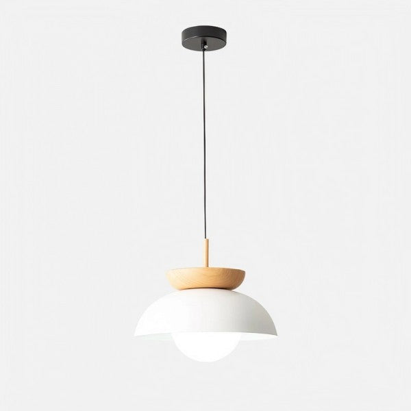 Nordiva: Pendant Light Made of Metal & Glass with Wood Look – for Scandinavian Living Spaces & Offices