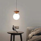 Nordiva: Pendant Light Made of Metal & Glass with Wood Look – for Scandinavian Living Spaces & Offices