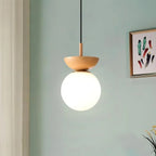 Nordiva: Pendant Light Made of Metal & Glass with Wood Look – for Scandinavian Living Spaces & Offices