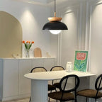 Nordiva: Pendant Light Made of Metal & Glass with Wood Look – for Scandinavian Living Spaces & Offices