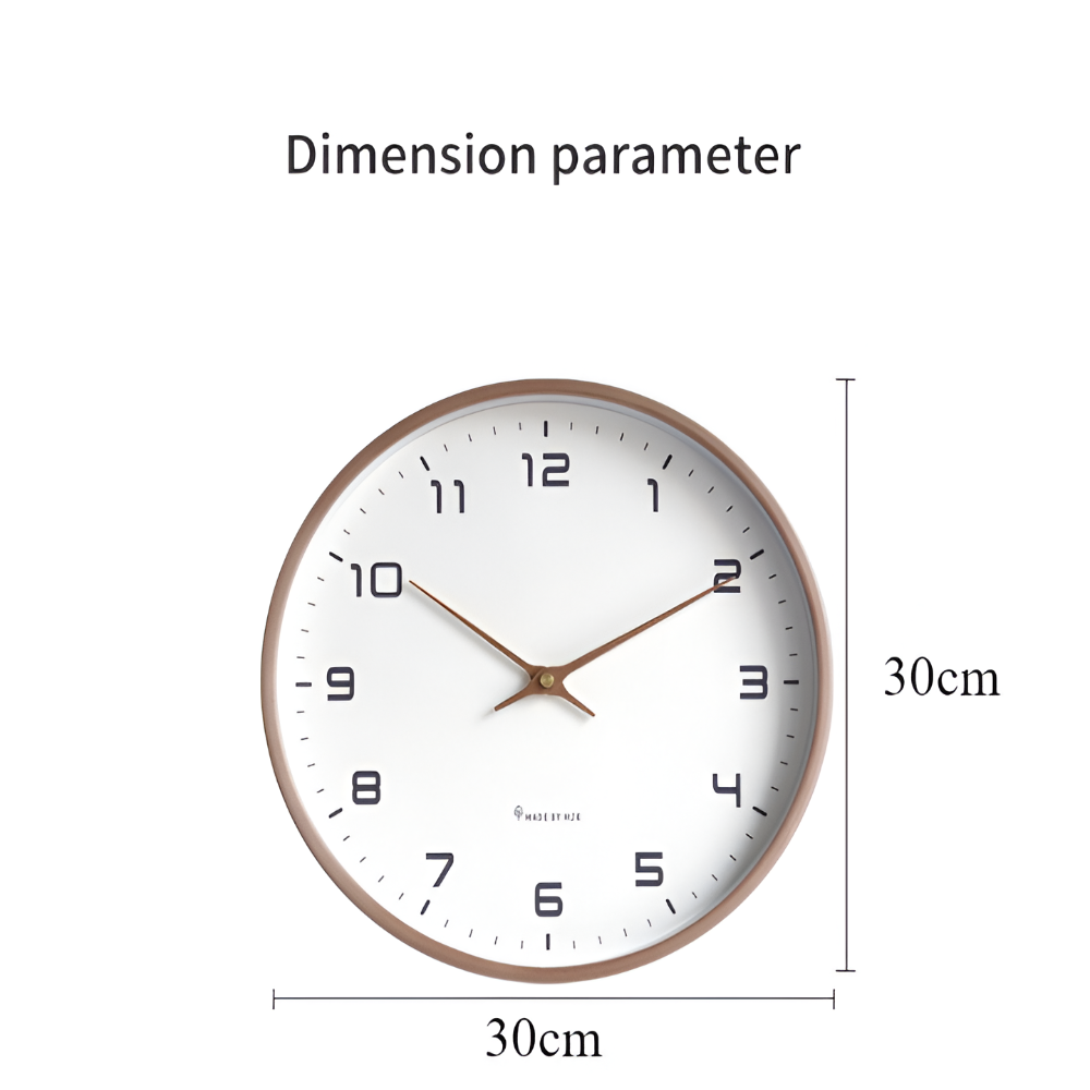 Norduhr: Round Designer Wall Clock Made of Wood with Silent Movement & Scandinavian Style – for Modern Living Spaces