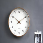 Norduhr: Round Designer Wall Clock Made of Wood with Silent Movement & Scandinavian Style – for Modern Living Spaces