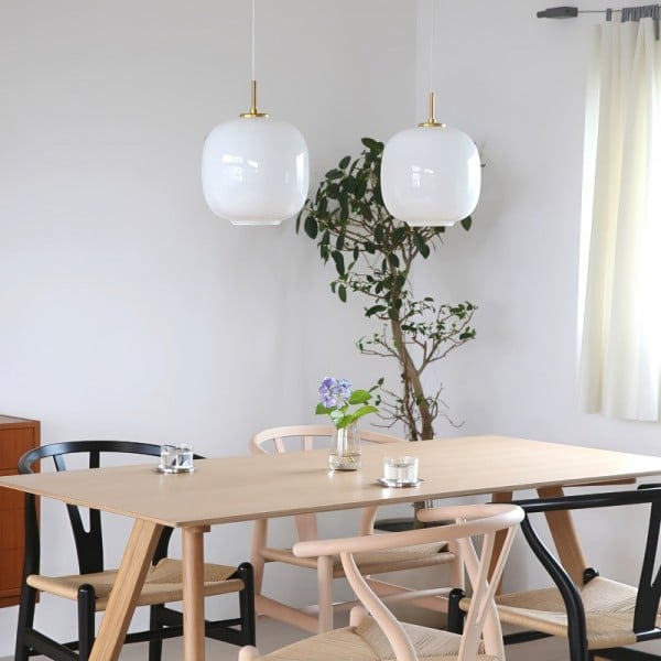 Nordvyn: Scandinavian Opal Glass Pendant Light – Soft Light for Living Room & Dining Room