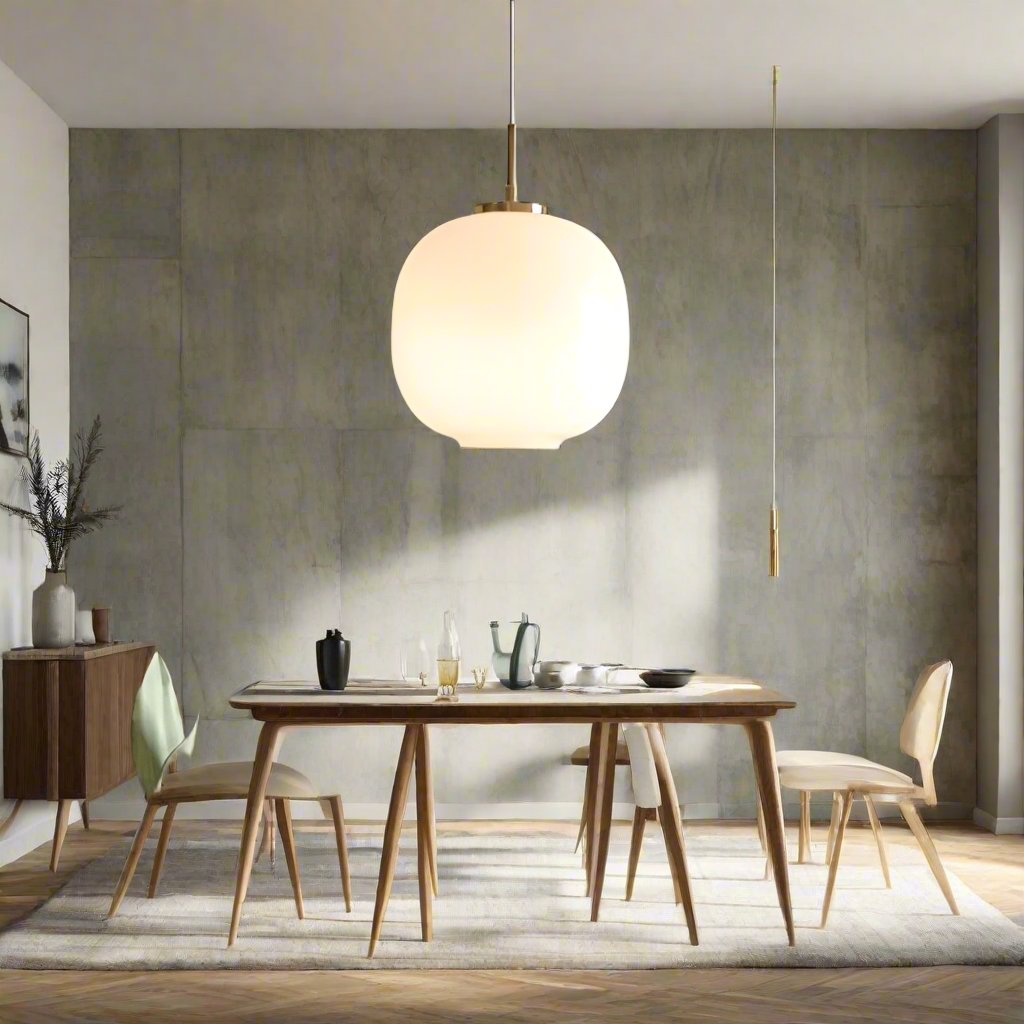 Nordvyn: Scandinavian Opal Glass Pendant Light – Soft Light for Living Room & Dining Room