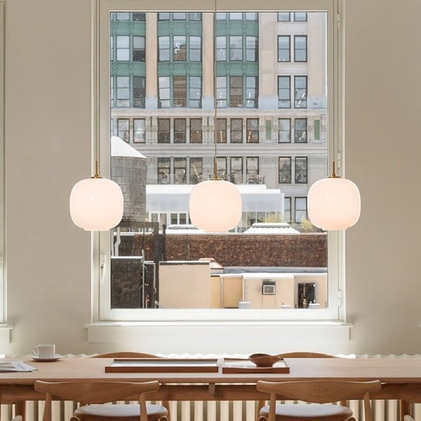 Nordvyn: Scandinavian Opal Glass Pendant Light – Soft Light for Living Room & Dining Room