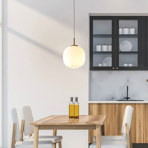 Nordvyn: Scandinavian Opal Glass Pendant Light – Soft Light for Living Room & Dining Room