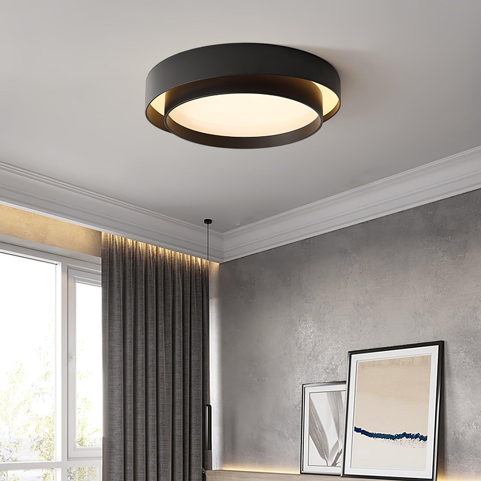 Norvyn: Round LED Ceiling Light in Nordic Art Deco Style – for Living Room & Bedroom