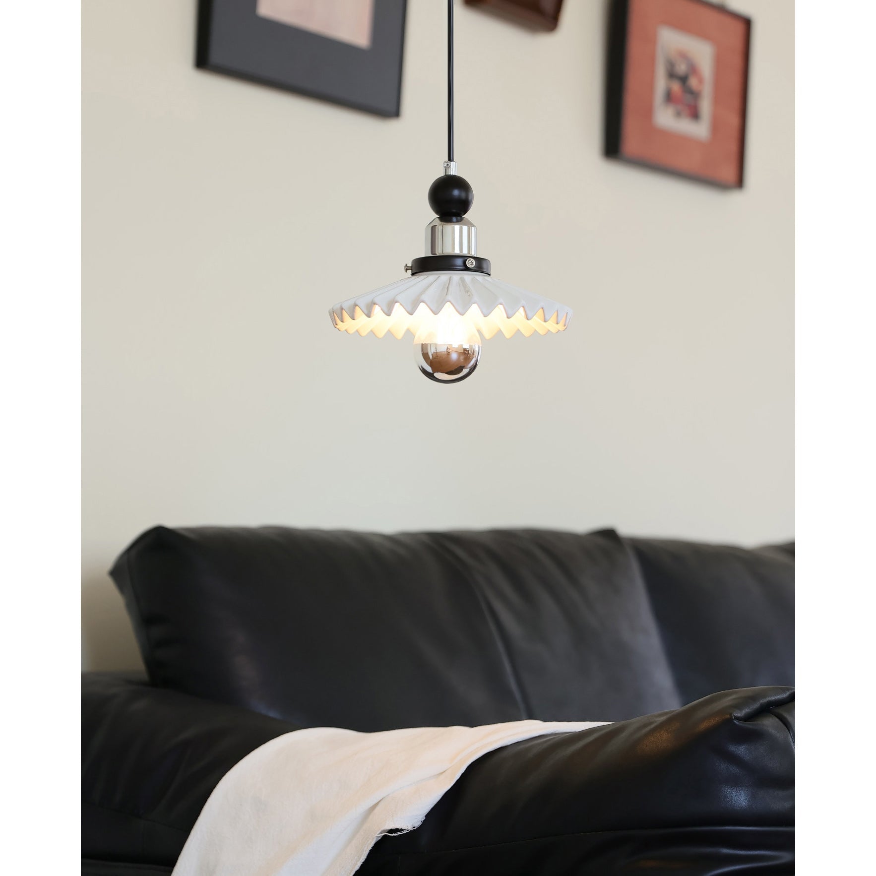 Nova Pleated Ceramic Pendant Lamp