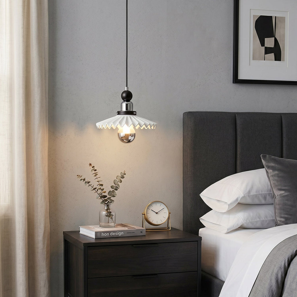 Nova Pleated Ceramic Pendant Lamp