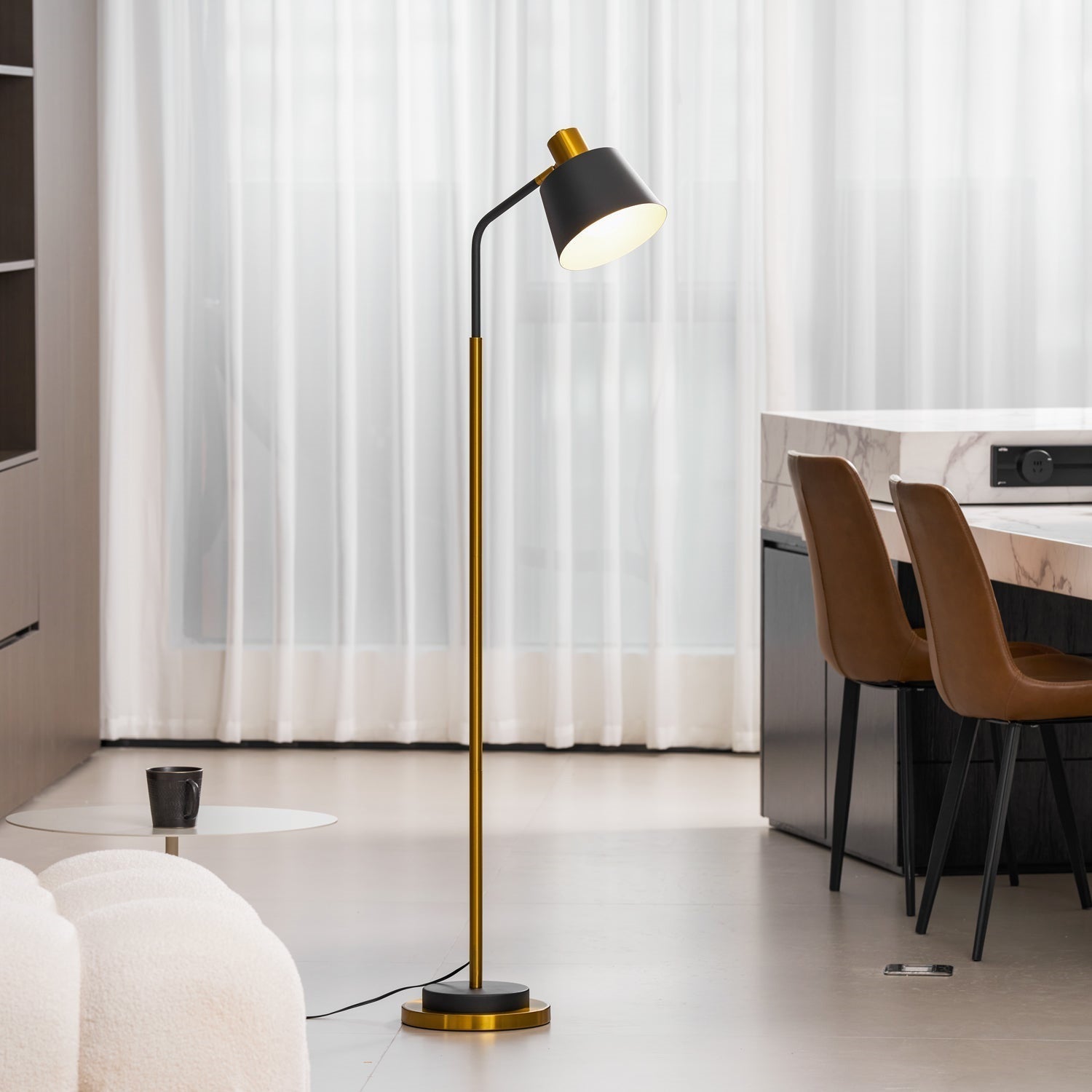 Novak Angled Task Arm Metal Floor Lamp