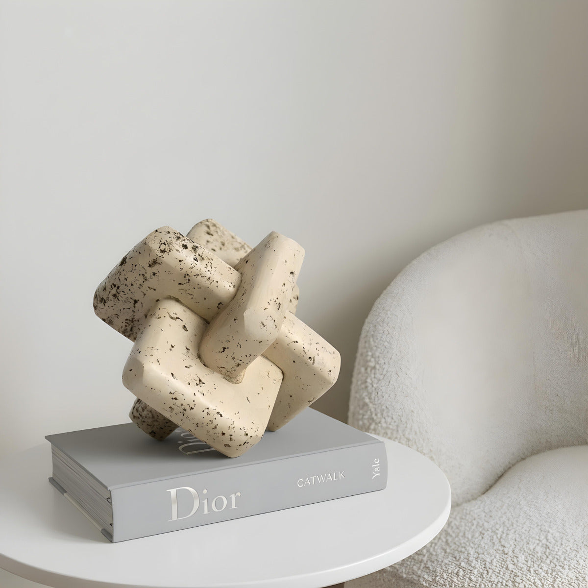 Mira Decorative Link Knot | High-Quality Resin, Neutral Beige