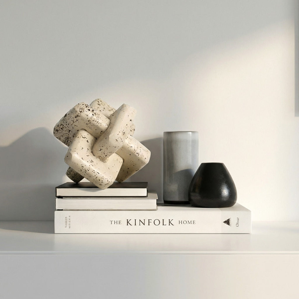 Mira Decorative Link Knot | High-Quality Resin, Neutral Beige