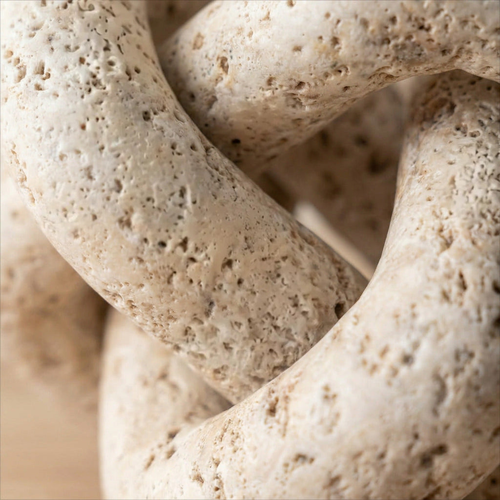 Bello Decorative Links Knot | Natural Travertine, Organic Shape