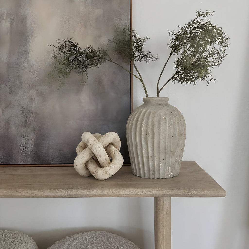 Bello Decorative Links Knot | Natural Travertine, Organic Shape