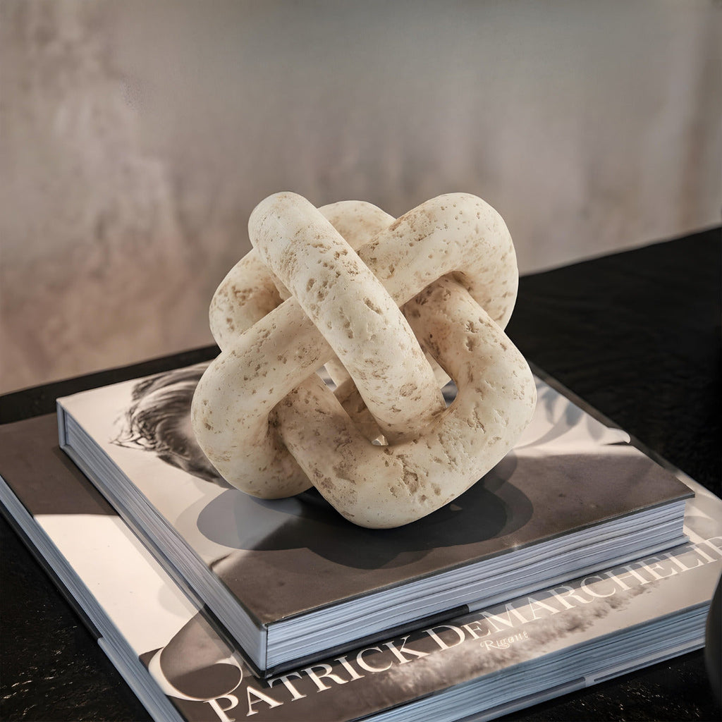 Bello Decorative Links Knot | Natural Travertine, Organic Shape