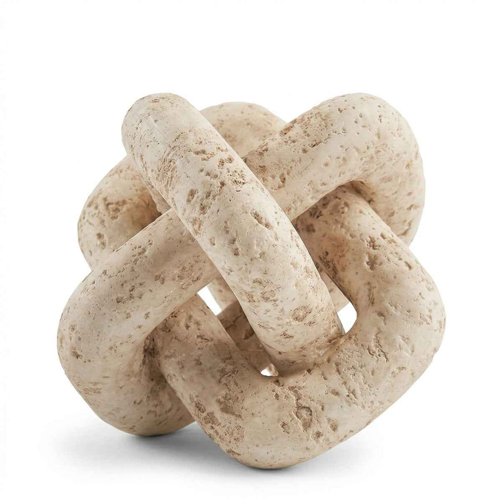 Bello Decorative Links Knot | Natural Travertine, Organic Shape
