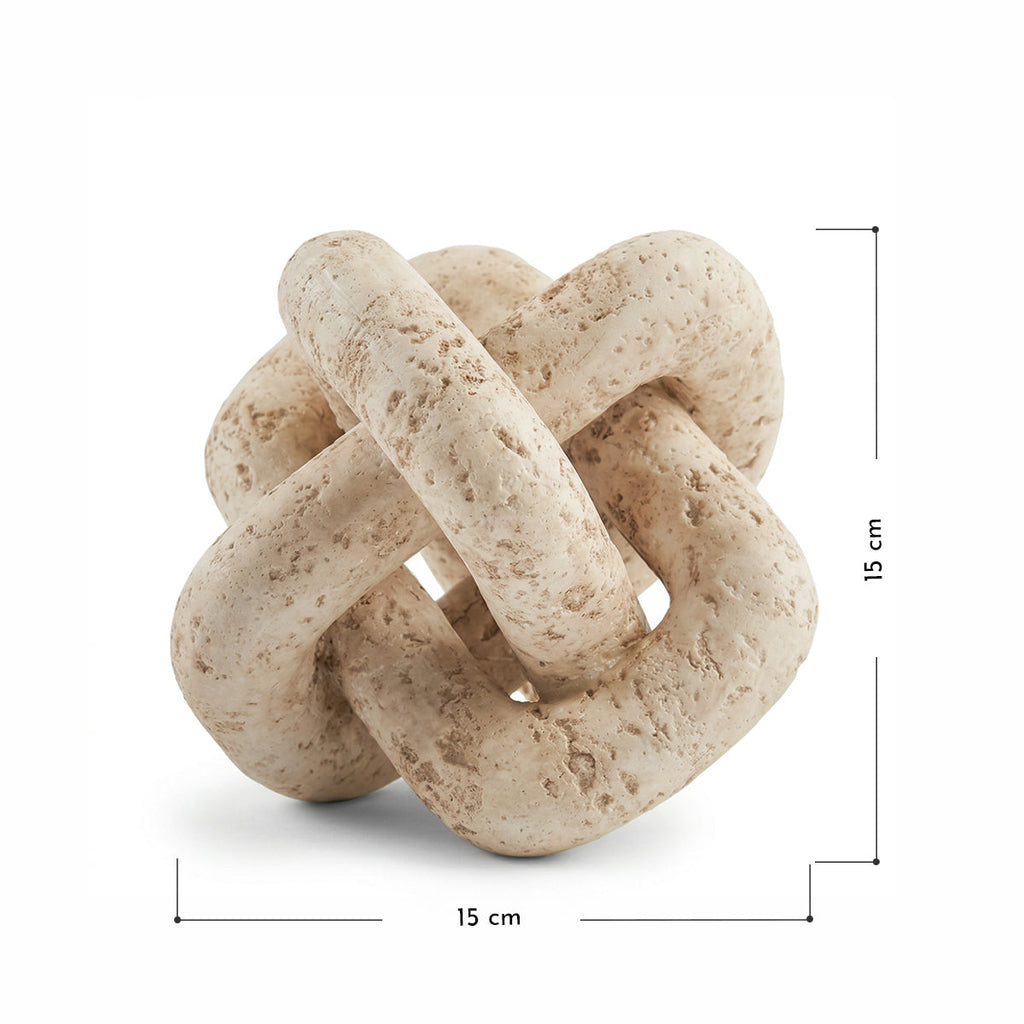 Bello Decorative Links Knot | Natural Travertine, Organic Shape